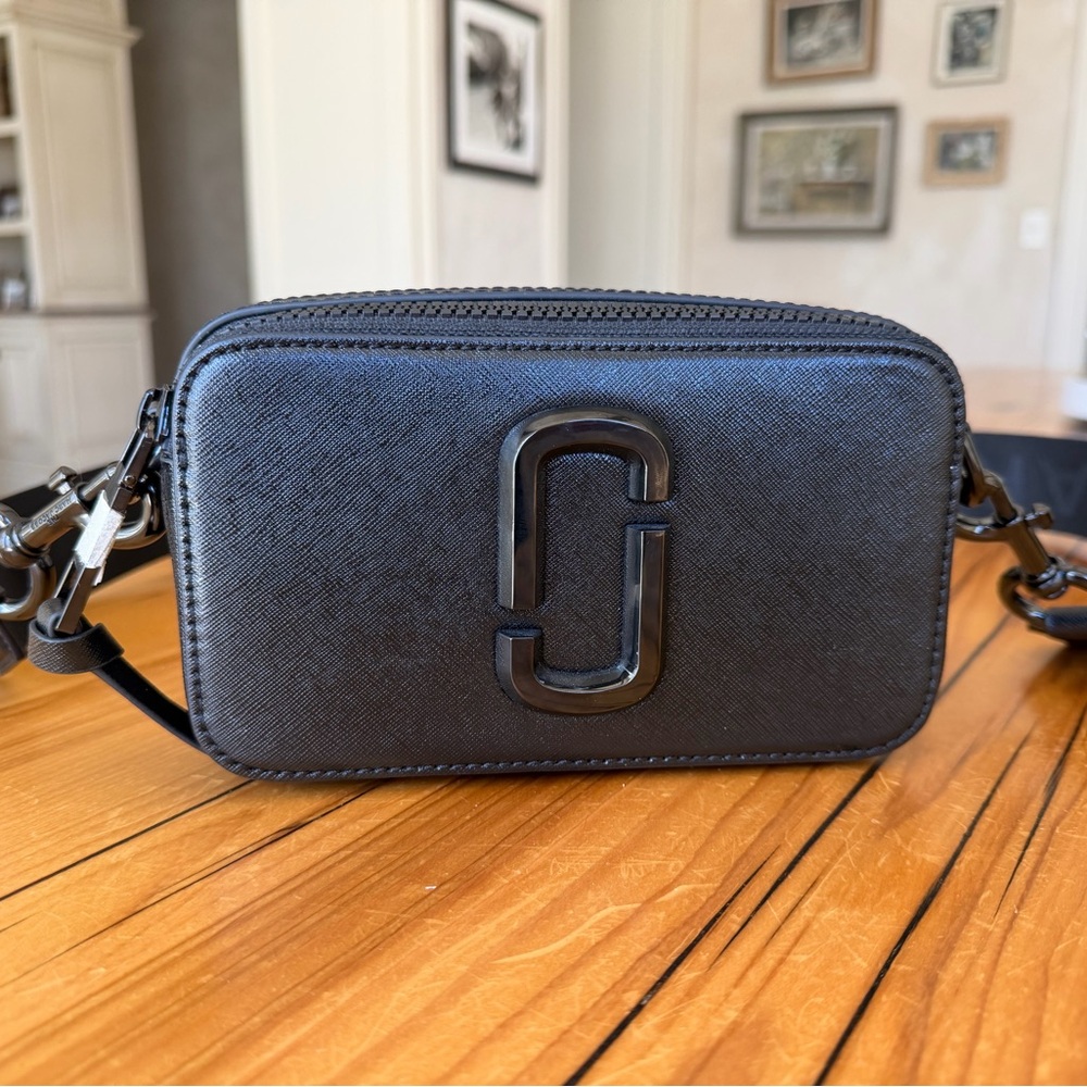 Marc Jacobs Black Saffiano Camera Crossbody